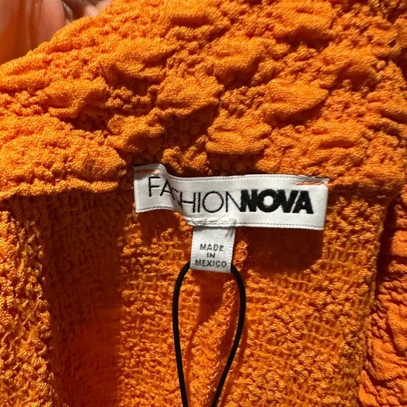 Fashion Nova Orange Textured Jumpsuit - Picture 4 of 4